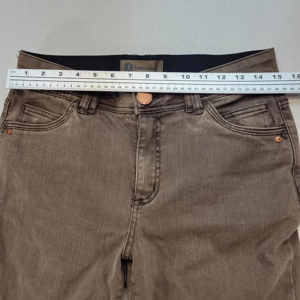 Democracy Jeans Womens 6 Brown Straight Leg Ab Technology Stretch Denim